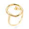 Oval Brass Cup Peg Ring Settings, Adjustable Ring Settings for Half Drilled Beads, Cadmium Free & Nickel Free & Lead Free, Real 18K Gold Plated, 19x16.5mm, Inner Diameter: 17mm, Pin: 0.8~1mm