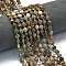 Natural Gobi Agate Beads Strands, with Seed Beads, Faceted Rhombus Cut, Flat Round, 6~6.5x4mm, Hole: 0.6mm, about 51pcs/strand, 15.43''(39.2cm)