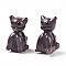 Handmade Lampwork Beads, Cat Shape, Rosy Brown, 21x14.5x12.5mm, Hole: 1.8mm