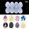 Easter Egg Silicone Pendant Molds, For Resin Casting Molds, for UV Resin, Epoxy Resin Easter Jewelry Making, White, 146x217x6mm