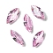 Cubic Zirconia Cabochons, Point Back, Horse Eye, Pink, 12x6x3mm