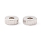 Non-Tarnish 201 Stainless Steel Corrugated Beads, Flat Round, Stainless Steel Color, 6x2mm, Hole: 2.2mm