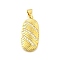 Brass Micro Pave Cubic Zirconia Pendants, Cadmium Free & Lead Free, Oval, Real 18K Gold Plated, 27x13x3mm, Hole: 3.5mm