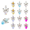 Glass & Alloy Pendant, with Brass Findings, Angel, Heart, Antique Silver & Platinum, Mixed Color, 25.5~26x18x8mm, Hole: 2.5~3mm