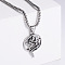 Vintage 304 Stainless Steel Snake Wrapped Pentagram Pendant Punk Necklaces, Stainless Steel Color