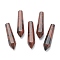 Natural Mahogany Obsidian Pointed Beads, Healing Stones, Reiki Energy Balancing Meditation Therapy Wand, Bullet, Undrilled/No Hole Beads, Faceted, for Wire Wrapped Pendants Making, 29~33x7.5~8.5mm