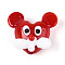 Handmade Lampwork Beads, Mice, Crimson, 18~21x21~24x12~13mm, Hole: 1.5~1.8mm