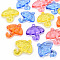 Transparent Acrylic Pendants, Umbrella with Bowknot, Mixed Color, 42.5x38x7.5mm, Hole: 3x3.5mm, about 109pcs/500g