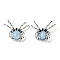 Dual-use Items Alloy Brooch, with Opalite and Rhinestone, Spider, 46x54x12mm, Hole: 4x3.5mm