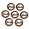 Cellulose Acetate(Resin) Pendants, with Micro Pave Cubic Zirconia, Flat Round, Dark Orange, 26x6mm, Hole: 1.4mm
