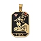 Ion Plating(IP) 304 Stainless Steel Enamel Pendants, Real 18K Gold Plated, Tarot Charm, Human, 32x19.5x2mm, Hole: 7.5x4mm