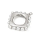Brass Plastic Pearl Pendants, Square, Long-Lasting Plated, Cadmium Free & Lead Free, Rack Plating, Platinum, 30.5x28x4.5mm, Hole: 1.5mm