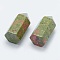 Natural Unakite Pointed Beads, Healing Stones, Reiki Energy Balancing Meditation Therapy Wand, Undrilled/No Hole Beads, Bullet, 33~35x16~17x14.5~15mm