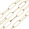 304 Stainless Steel Paperclip Chains Chains, with Spool, Soldered, Flat Oval, Golden, 20x8x1mm, about 82 Feet(25m)/roll