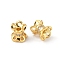Brass Micro Pave Clear Cubic Zirconia Bead Caps, Flower, Double Side, Real 18K Gold Plated, 6.5x6mm, Hole: 1.8mm