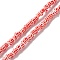 Handmade Lampwork Beads Strands,  2 Tone, Column, Red, 4~5.5x2~4mm, Hole: 1.8mm, about 130pcs/strand, 14.96~15.16 inch(38~38.5cm)
