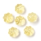 Transparent Spray Paint Glass Beads, Flower, Yellow, 11.5x8.5mm, Hole: 1.2mm