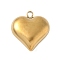 304 Stainless Steel Pendants, Heart Charms, Ion Plating(IP), Real 18K Gold Plated, 17.5x16x6mm, Hole: 1.8mm