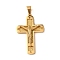 304 Stainless Steel Religion Jesus Cross Pendants, PVD Vacuum Plating, Golden, 45x39x6mm, Hole: 8x5mm
