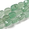 Natural Green Aventurine Beads Strands, Flat Oval, 6~6.5x4~4.5x2.5mm, Hole: 0.6mm, about 64pcs/strand, 15.94''(40.5cm)