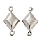 Non-Tarnish 304 Stainless Steel Connector Charms, Rhombus Links, Stainless Steel Color, 18x10x5mm, Hole: 1mm