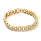 Rack Plating Brass Pave Clear Cubic Zirconia Rectangle Link Chain Bracelets for Women, Cadmium Free & Lead Free, Long-Lasting Plated, Real 18K Gold Plated, 7-3/8 inch(18.7cm), 10mm