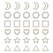 120Pcs 6 Style ABS Plastic Imitation Pearl Linking Rings, Moon & Heart & Star & Triangle & Ring & Square, Creamy White, 10.5~15x11~12x2~3mm, 20pcs/style