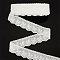 15 Yards Cotton Embroidery Bowknot Lace Ribbons, White, 1-5/8 inch(40mm)