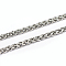 Tarnish Resistant 304 Stainless Steel Wheat Chains, Foxtail Chain, Unwelded, Stainless Steel Color, 5x3x1mm