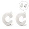 Hypoallergenic Bioceramics Zirconia Ceramic Stud Earrings, No Fading and Nickel Free, Alphabet, Letter C, 7x5.5mm