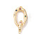 Brass Micro Pave Colorful Cubic Zirconia Interlocking Clasps, Cadmium Free & Nickel Free & Lead Free, Oval, Real 18K Gold Plated, 22x13x3.8mm, Hole: 1.2mm