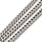 304 Stainless Steel Curb Chains, Unwelded, with Spool, Stainless Steel Color, 5x3x3mm