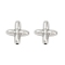 Brass Beads, Cadmium Free & Nickel Free & Lead Free, Cross, Platinum, 9x8.5x3.5mm, Hole: 0.8mm