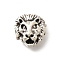 Tibetan Style Alloy Beads, Cadmium Free & Lead Free, Lion, Antique Silver, 12.5x12x7.5mm, Hole: 2mm