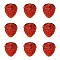 Handmade Lawpwork Beads, Strawberry, Red, 15x12.5~13.5mm
