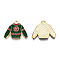 Alloy Enamel Pendants, Cadmium Free & Lead Free, Light Gold, Sweater, Dark Red, 17x20x1mm, Hole: 1.6mm