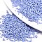 11/0 Grade A Glass Seed Beads, Cylinder, Uniform Seed Bead Size, Baking Paint, Cornflower Blue, 1.5x1mm, Hole: 0.5mm, about 20000pcs/bag