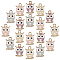 Alloy Enamel Pendants, with Rhinestone, Light Gold, Owl, Mixed Color, 17x11.5x3.5mm, Hole: 2.5mm, 4 colors, 6pcs/color, 24pcs/box