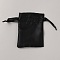 Satin Jewelry Pouches Bags, Drawstring Bags, Rectangle, Black, 9~10.2x7~18x0.15cm