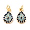 Brass Micro Pave Cubic Zirconia Pendants, Cadmium Free & Nickel Free & Lead Free, with Jump Rings, Teardrop Charms, Real 18K Gold Plated, 11x6.5x2.5mm, Hole: 2mm