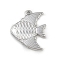304 Stainless Steel Pendants, Fish Charms, Stainless Steel Color, 19.5x16x2mm, Hole: 1.1mm