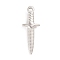 304 Stainless Steel Pendants, Dagger, Stainless Steel Color, 24x9x3.5mm, Hole: 1.6mm