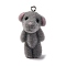 Flocky Resin Pendants, With Platinum Iron Loop, Bear, Gray, 37x18.5x16mm, Hole: 2mm