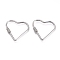 Non-Tarnish 304 Stainless Steel Screw Carabiner Lock Charms, for Necklaces Making, Quick Links, Heart, Stainless Steel Color, 34x34x4mm, Screw: 7x4mm