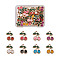 Alloy Enamel Pendants, DIY Accessories, Cherry, Golden, Mixed Color, 18x13x3mm, 8 colors, 4pcs/color, 32pcs/Box
