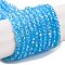 Baking Electroplate Glass Beads Strands, AB Color, Faceted, Round, Dark Slate Blue, 2.9~3.3x2mm, Hole: 0.7mm, about 144~150pcs/strand, 35~37cm