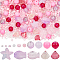 Ocean Theme DIY Seed & Glass Beads Jewelry Making Finding Kit, Pink, 2~14x2~15x2~6.5mm, hole: 0.8~1.5mm