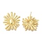 Rack Plating Flower Brass Stud Earrings, Long-Lasting Plated, Lead Free & Cadmium Free, Real 18K Gold Plated, 36x28mm