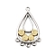 Ion Plating(IP) 304 Stainless Steel Chandelier Component Links, Teardrop, Golden & Stainless Steel Color, 31.5x19.5x2.5mm, Hole: 1.6mm