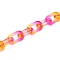 Handmade Two Tone Transparent Acrylic Cable Chains, Quick Link Chains, Unwelded, Orange Red, 38.5x23.5x6.5mm, 39.37 inch(1m)